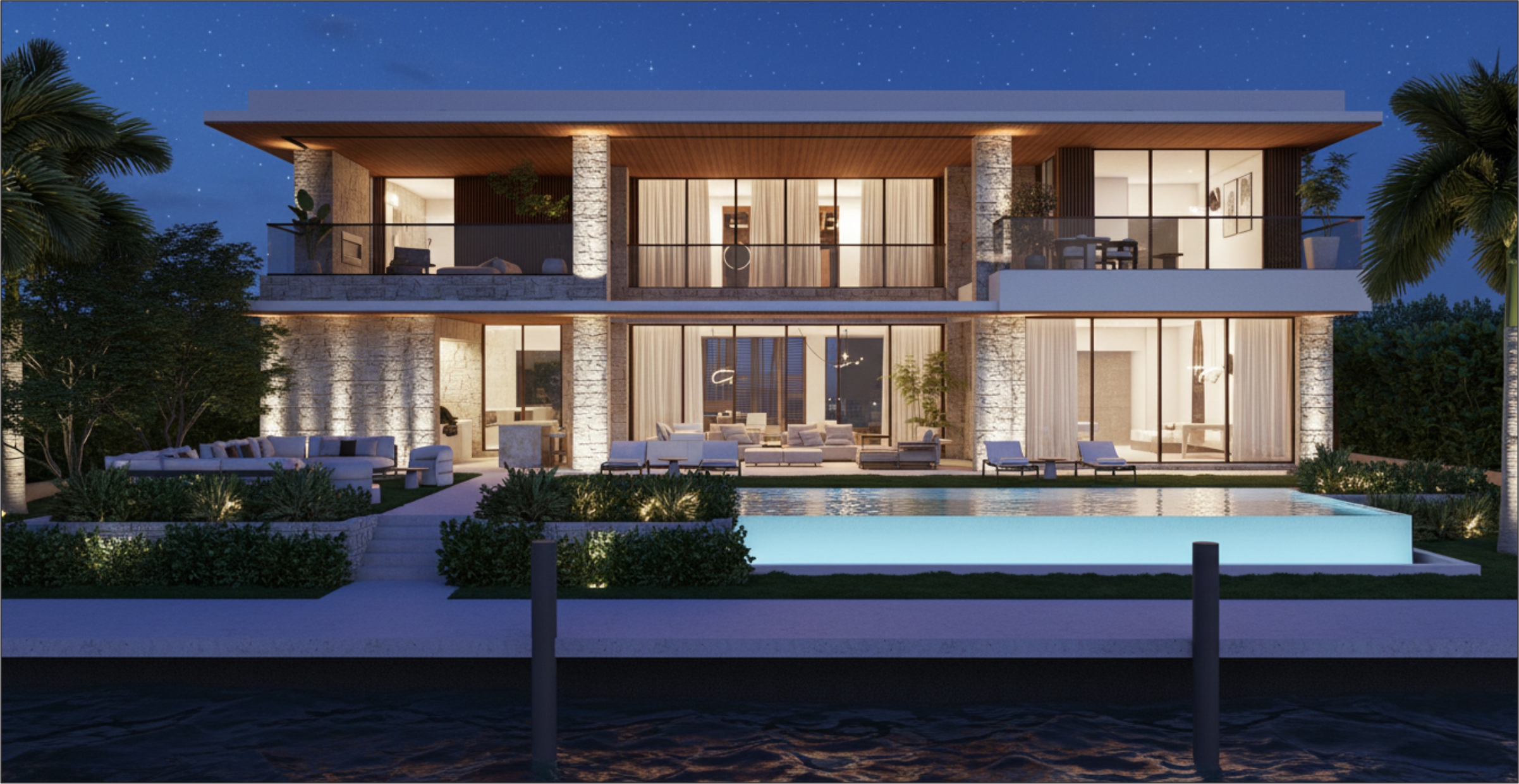 Amazing luxury home in Miami with modern architecture, large windows and a great pool area.